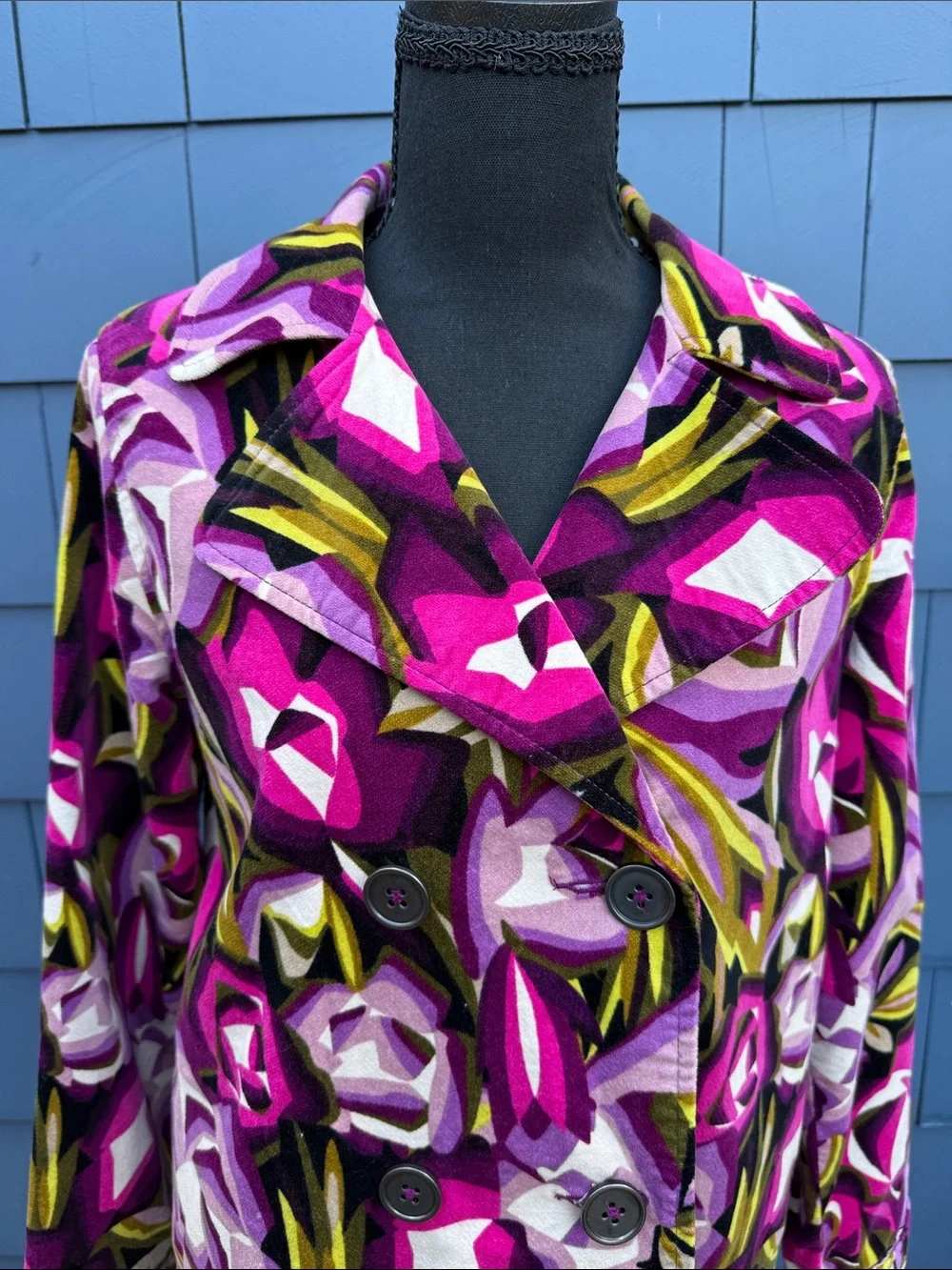 Missoni for Target Purple Pink Floral Double-Breasted Coat XL - Picture 2 of 11